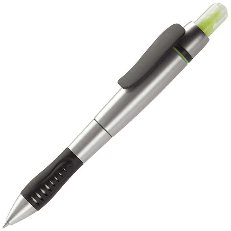 TOPPOINT Kugelschreiber mit Textmarker Silber / Gelb