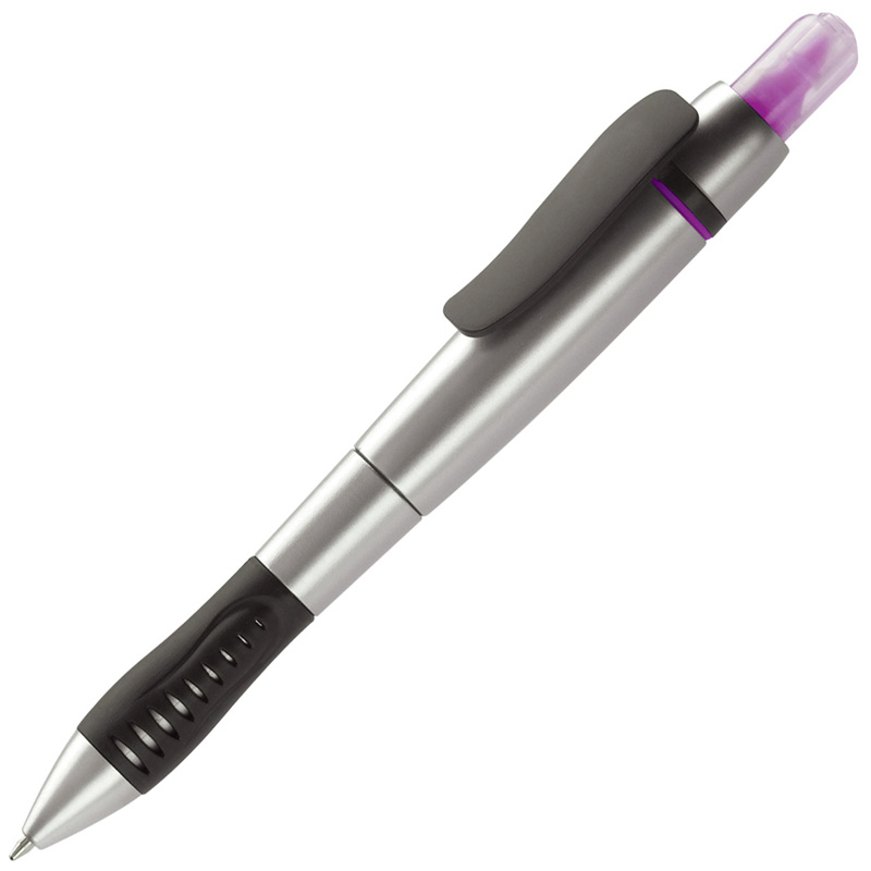 TOPPOINT Kugelschreiber mit Textmarker Silber / Rosé