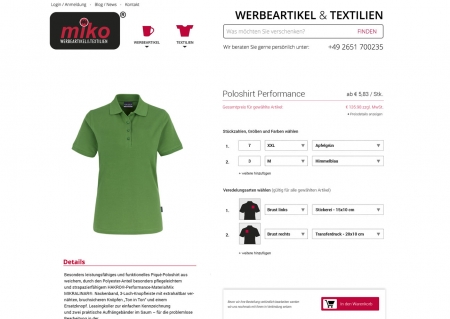 Bald auch Textilien und Arbeitskleidung mit Stick und Druck bei miko®