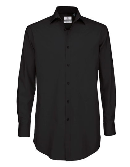 LSHOP Poplin Shirt Black Tie Long Sleeve / Men Black,Coffee Bean,Luxurious Red,White