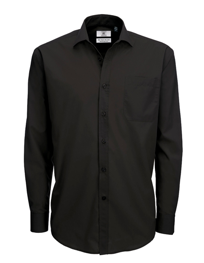 LSHOP Poplin Shirt Smart Long Sleeve / Men Black,Business Blue,Deep Red,Navy,White