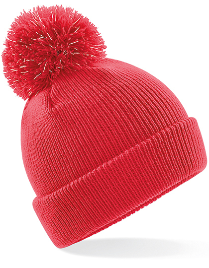 LSHOP Junior Reflective Bobble Beanie Bright Red,Bright Royal,French Navy,True Pink
