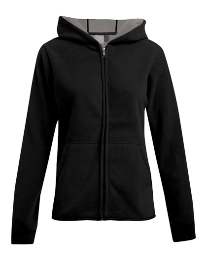 LSHOP Women«s Hooded Fleece Jacket Black,Light Grey (Solid)