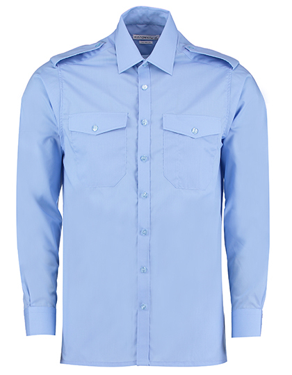 LSHOP Pilot Shirt Long Sleeved Light Blue,White