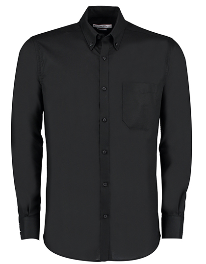 LSHOP Slim Fit Workwear Oxford Shirt Long Sleeve Black,Light Blue,Navy,White