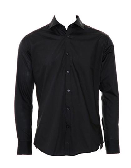 LSHOP Slim Fit Business Shirt Long Sleeved Black,Light Blue,Silver Grey (Solid),White