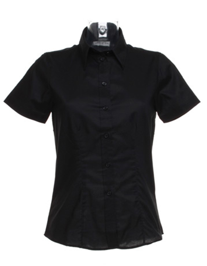 LSHOP Womens Workwear Oxford Shirt Short Sleeve Black,French Navy,Italian Blue,Light Blue,Pink,Red,White