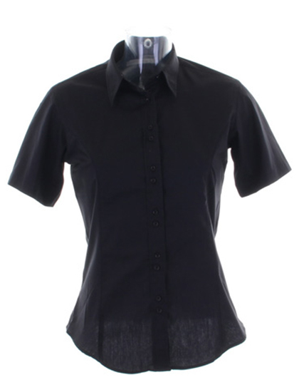 LSHOP Womens City Business Shirt Short Sleeved Black,Light Blue,White