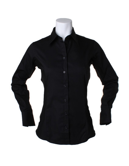 LSHOP Women«s Corporate Oxford Shirt Long Sleeve Black,Light Blue,Royal,Silver Grey (Solid),White