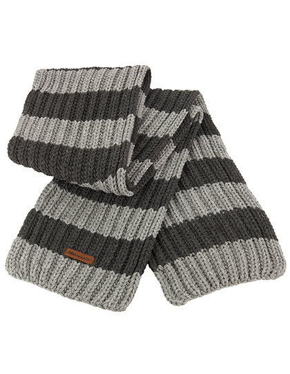 LSHOP Chunky Knit Striped Scarf Grey