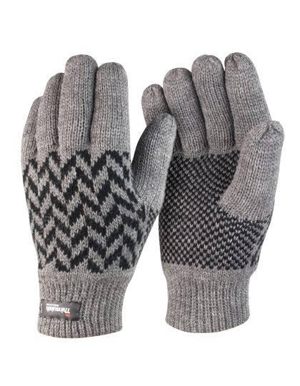 LSHOP Pattern Thinsulate Glove Grey,Navy