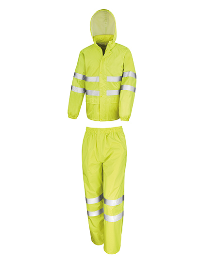 LSHOP High Viz Waterproof Suit Fluorescent Yellow