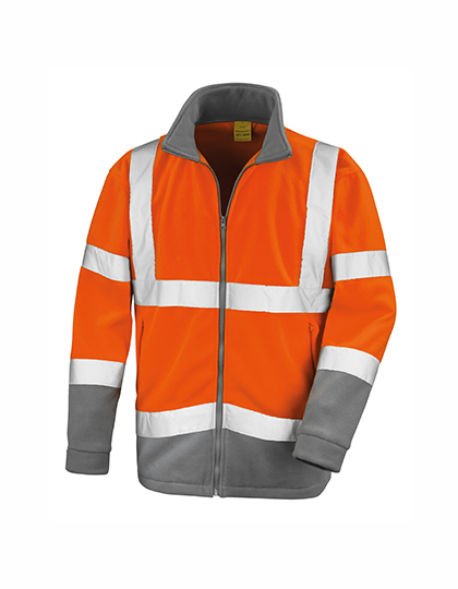 LSHOP Safety Microfleece Jacket Fluorescent Orange,Fluorescent Yellow