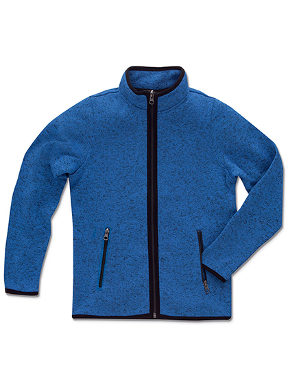 LSHOP Active Knit Fleece Jacket for children Blue Melange,Green Melange