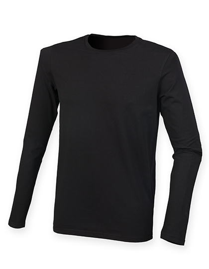 LSHOP Mens Feel Good Long Sleeved Stretch T Black,Bright Red,Heather Blue,Heather Grey,White