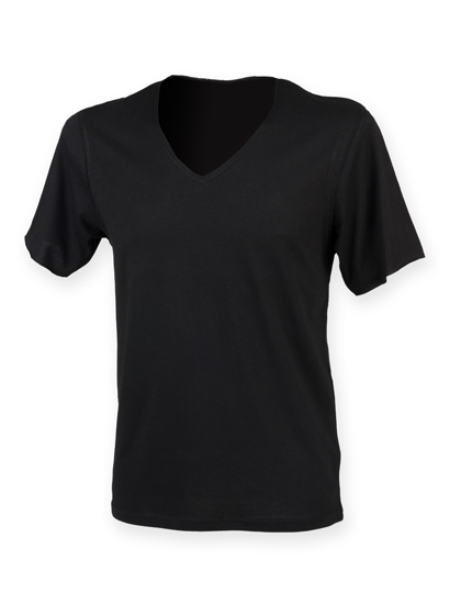 LSHOP Mens Wide V-Neck T-Shirt Black,Heather Grey,White