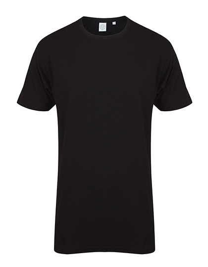 LSHOP Men`s Longline T-Shirt With Dipped Hem Black,Charcoal Grey (Heather),White