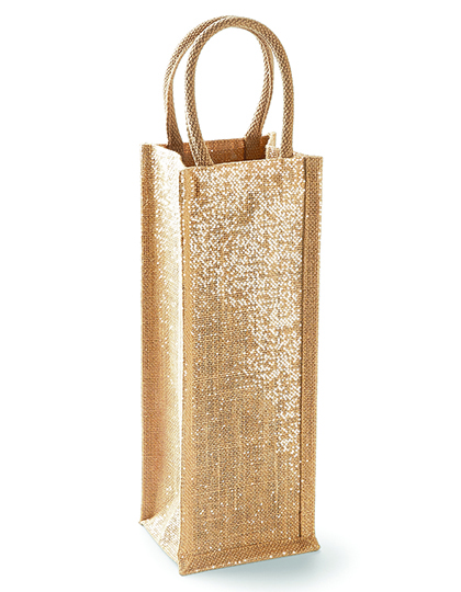 LSHOP Shimmer Jute Bottle Bag Natural Gold