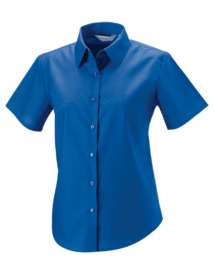 LSHOP Ladies« Short Sleeve Oxford Shirt Aztec Blue,Black,Classic Pink,Oxford Blue,Silver,White