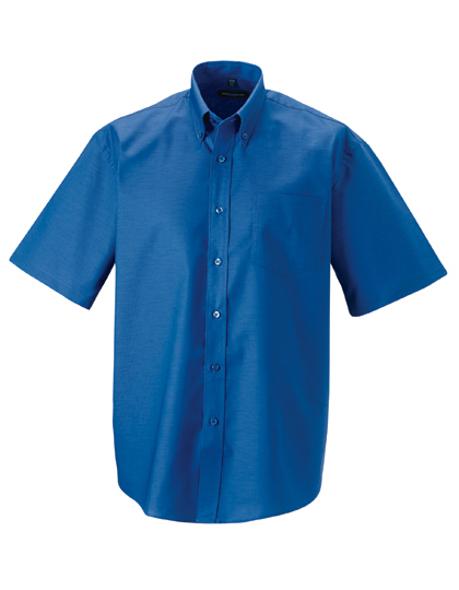 LSHOP Men«s Short Sleeve Oxford Shirt Aztec Blue,Black,Classic Pink,Oxford Blue,Silver,White