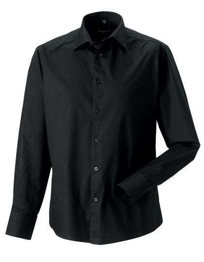 LSHOP Men«s Long Sleeve Fitted Shirt Black,Chocolate,Port,White