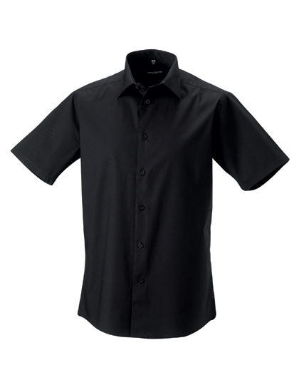 LSHOP Men«s Short Sleeve Fitted Shirt Black,Chocolate,Port,White