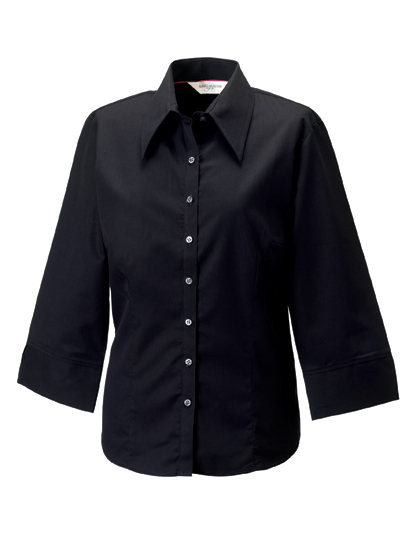 LSHOP Ladies« 3/4 Sleeve Tencel¨ Fitted Shirt Black,Chocolate,Navy,White