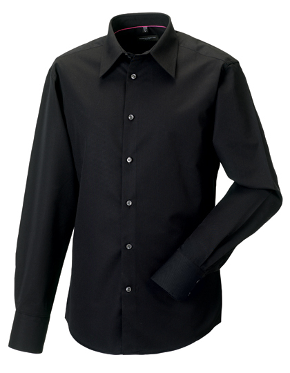 LSHOP Men«s Long Sleeve Tencel¨ Fitted Shirt Black,Chocolate,Navy,White