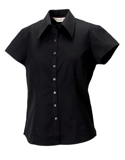 LSHOP Ladies« Cap Sleeve Tencel¨ Fitted Shirt Black,Chocolate,Navy,White