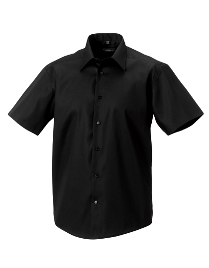 LSHOP Men«s Short Sleeve Tailored Ultimate Non-Iron Shirt Black,Bright Sky,Classic Pink,White