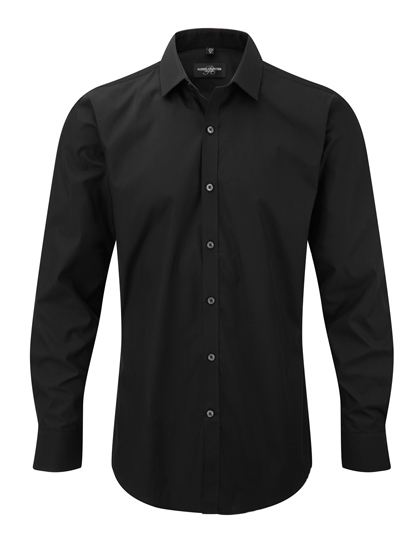 LSHOP Men«s Long Sleeve Ultimate Stretch Shirt Black,White
