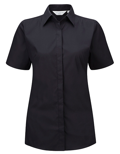 LSHOP Ladies« Short Sleeve Ultimate Stretch Shirt Black,White