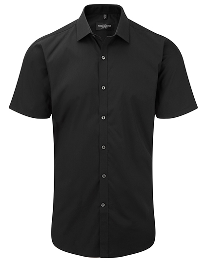 LSHOP Men«s Short Sleeve Ultimate Stretch Shirt Black,White