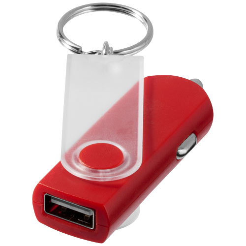 PF Swivel USB-Autoadapter-Schlüsselanhänger rot