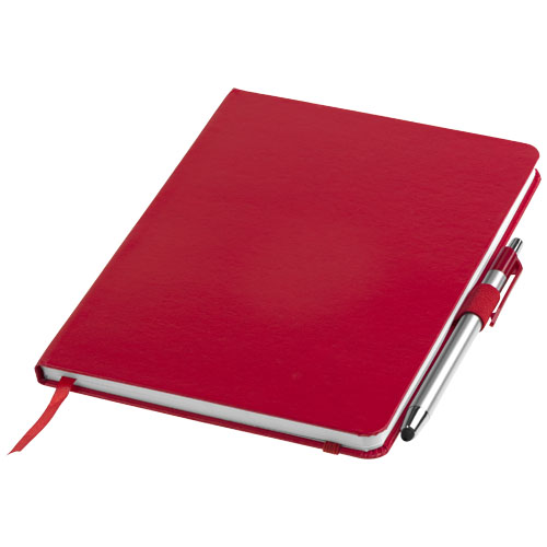 PF Crown A5-Notizbuch und Stylus-Kugelschreiber rot