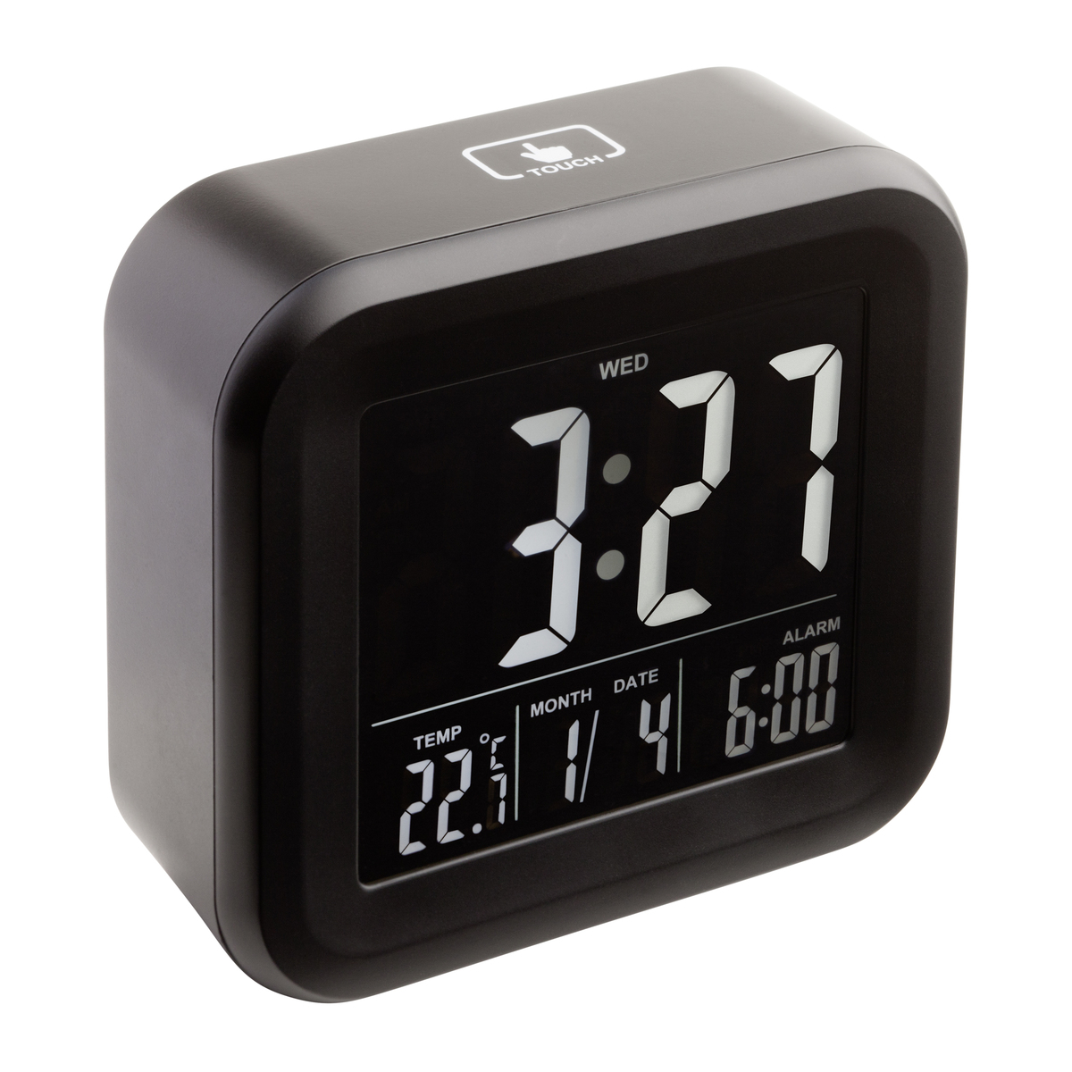 LM Alarmuhr mit Thermometer REFLECTS-ANTIBES schwarz