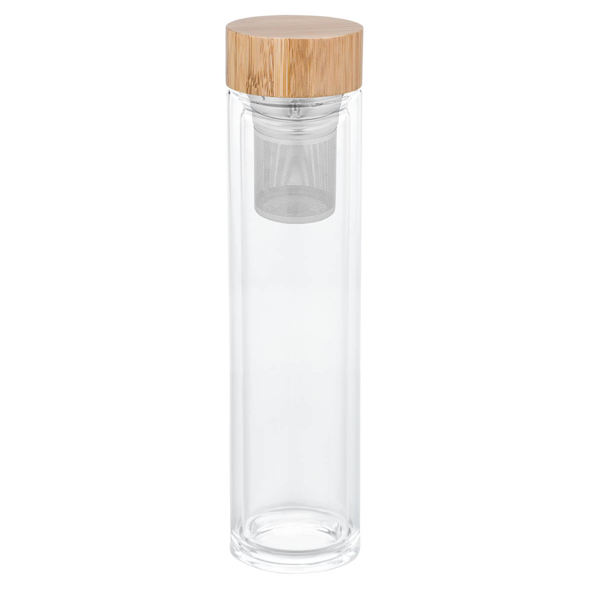 LM Glasflasche mit Teesieb REFLECTS-SLEDGE beige, transparent