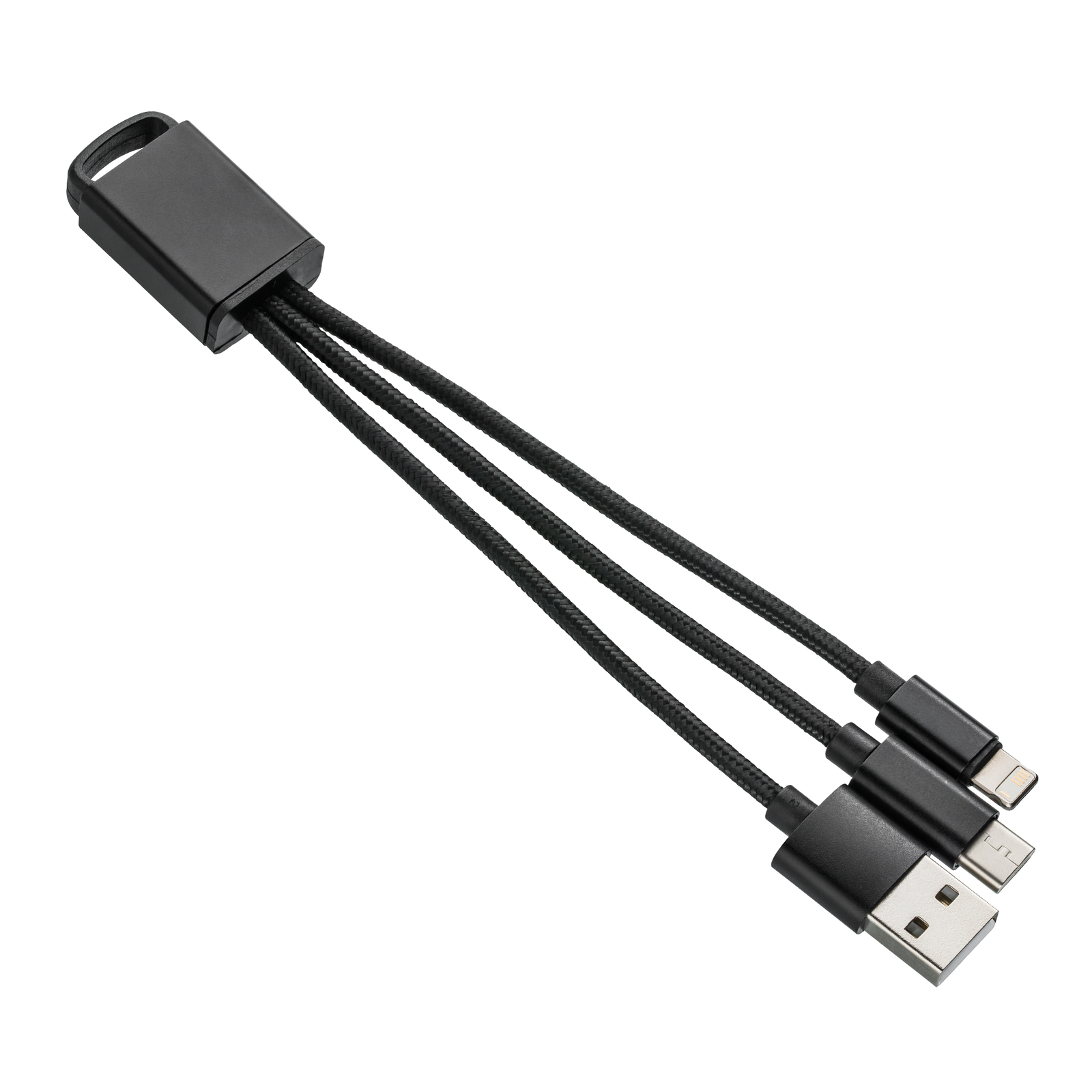 LM Ladekabel mit 2 in 1 Anschluss und USB Type C REFLECTS-MONTIJA BLACK schwarz