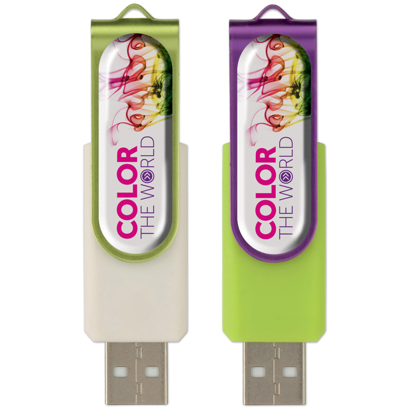 TOPPOINT USB 8GB Flash drive Twister mit Doming Kombination