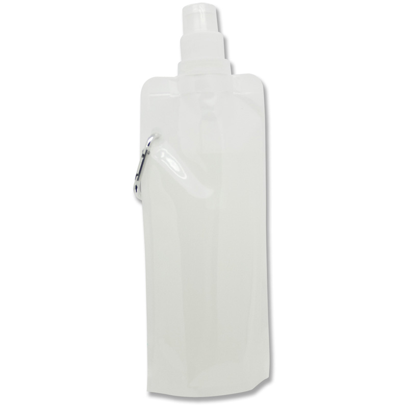 TOPPOINT Trinkflasche mit Karabinerhaken Transparent Weiss