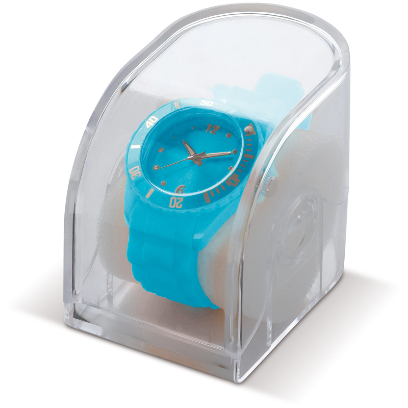 TOPPOINT Moderne Silikon Uhr Hellblau