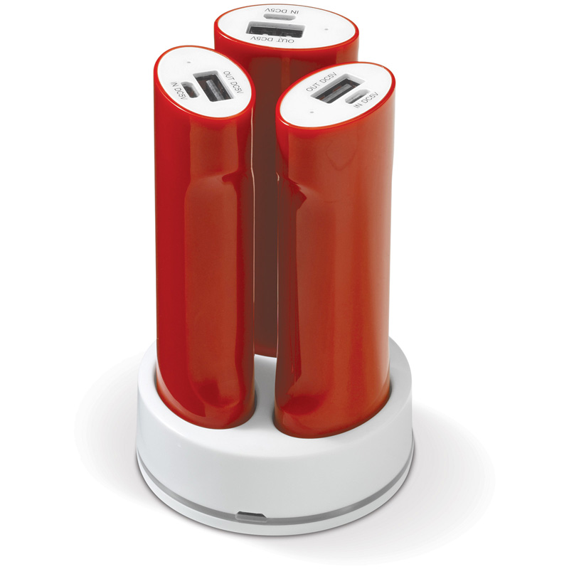 TOPPOINT Powerbank Familien Set Rot / Weiss