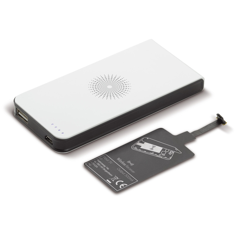 TOPPOINT Powerbank kabellos 4000mAh mit Android Empfänger Weiss