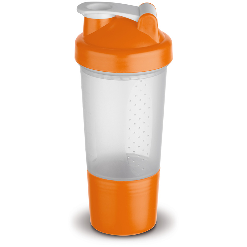 TOPPOINT Shaker 500ml mit Aufbewahrungsfach Transparent Orange